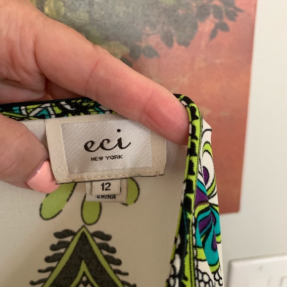 ECI Colorful Cap Sleeve Midi Dress with Beading - Picture 6 of 8